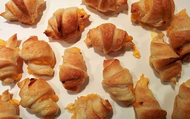 Recette de mini croissant au jambon et au cheddar